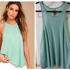 Free People Long Beach Mint Green Tank Top